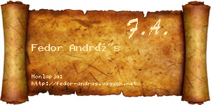 Fedor András névjegykártya